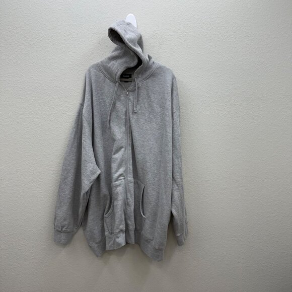 King Size Gray Full Zip Hoodie Hooded Sweatshirt Mens size 7XL Big - Picture 1 of 8